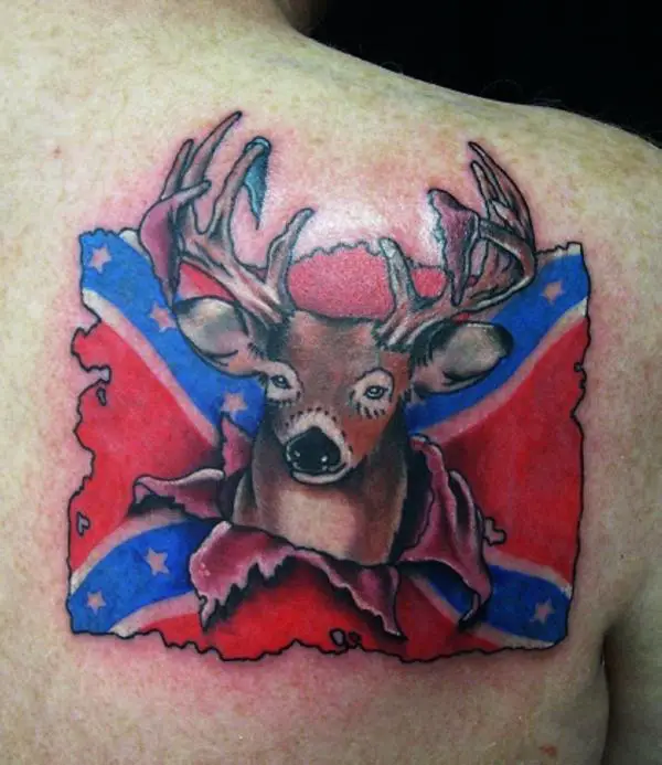 Confederate Flag With A Buck