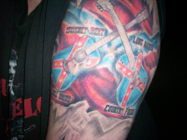 Guitars Rebel Flag Tattoo