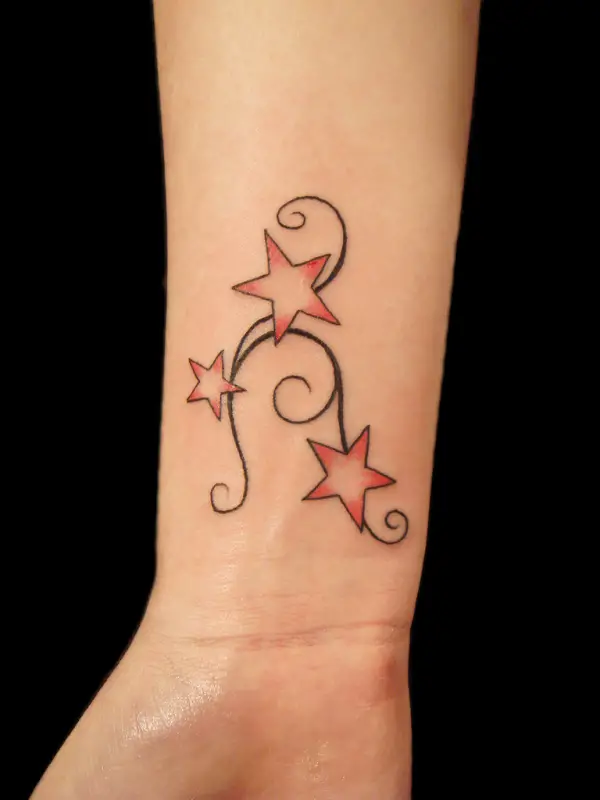 Tribal Star Falling Tattoo