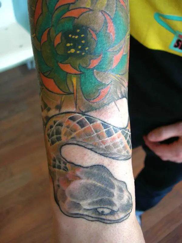 Full Arm Snake Tattoo