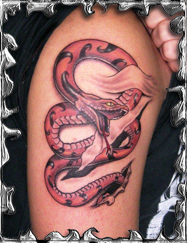 Ripped Snake Tattoo
