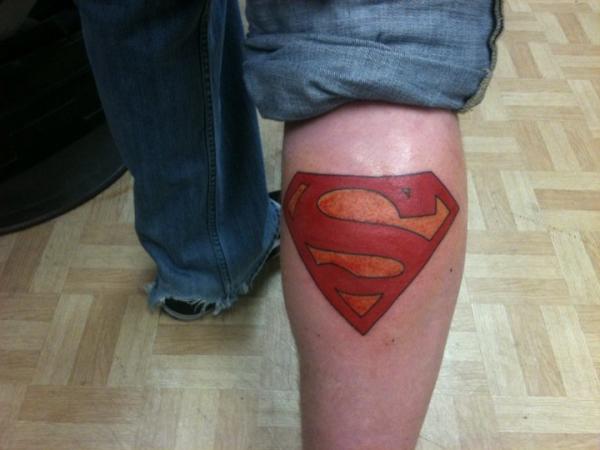 Superman Leg Tattoo