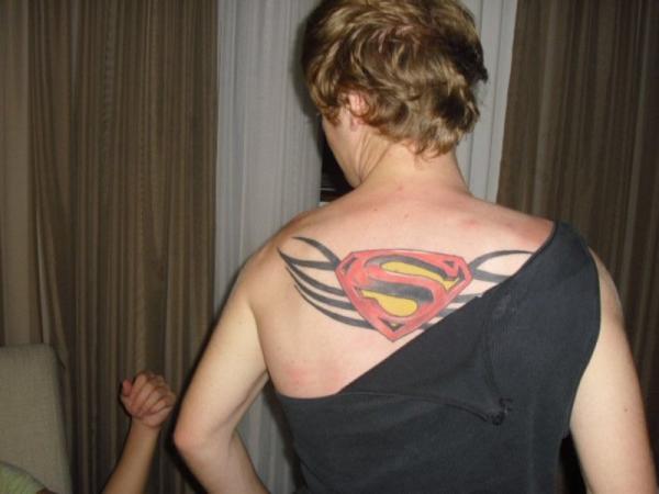 Superman Tattoo On Back