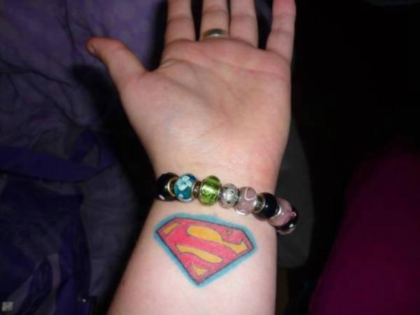 Superman Wrist Tattoo