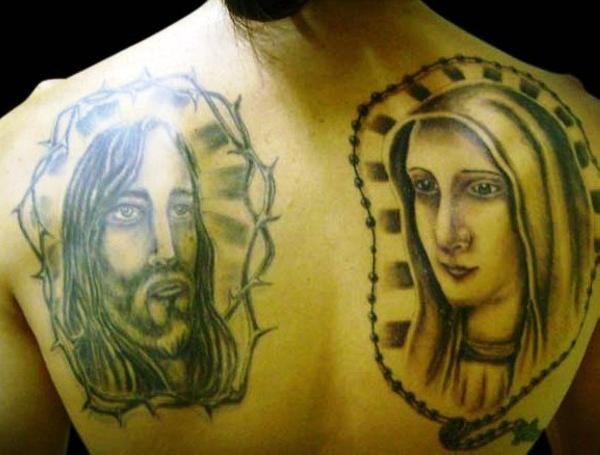 Jesus And Virgin Mary Tattoo