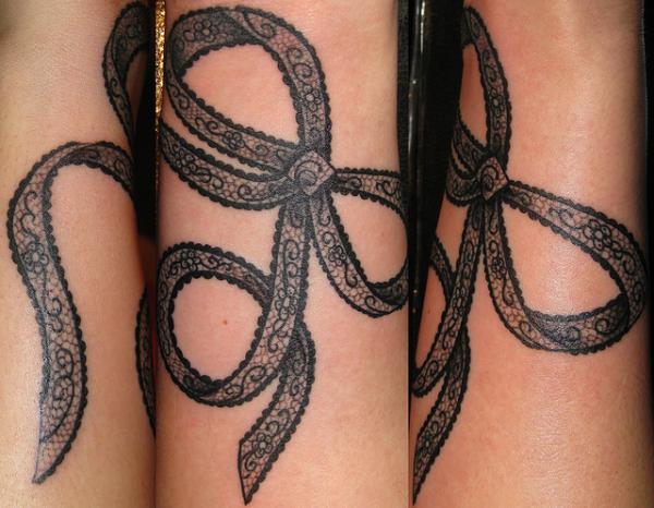 Lace Bow Tattoo