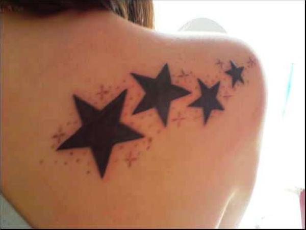 Shoulder Back Star Tattoo