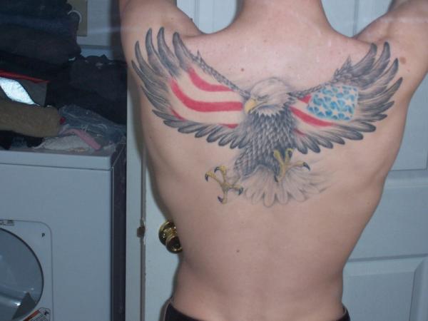 50 Traditional Eagle Tattoos For Men 2023 Bald Rising Traditional Flag