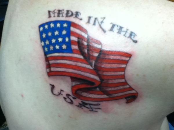 Made In USA Flag Tattoo
