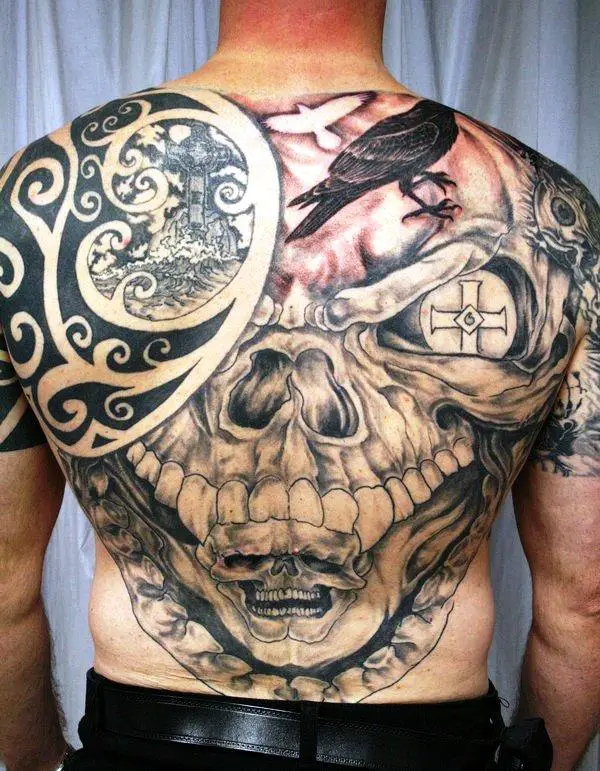 Skull Celtic Back-piece