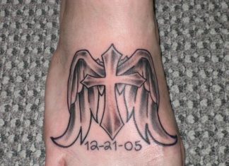 25 Glorious Cross With Wings Tattoo Designs