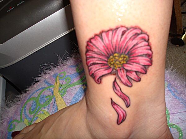 Pink Daisy Tattoo