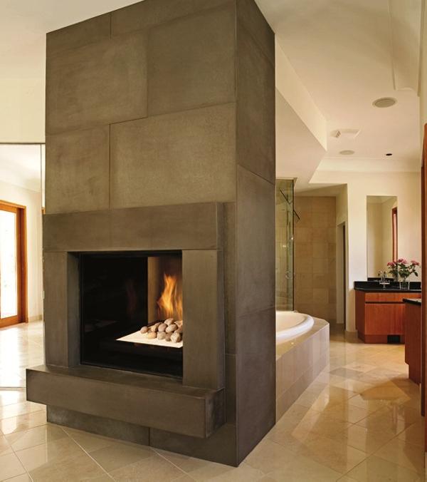 Span Shiitake Cast Concrete Fireplace Mantel