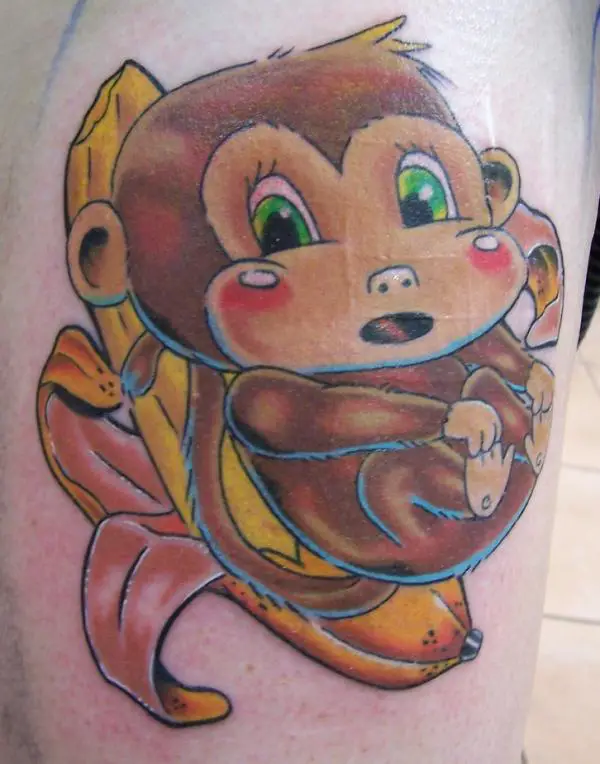 Cute Monkey Tattoo