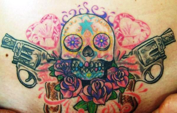 Sugar Skull With Guns