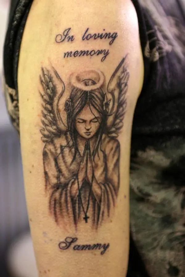 In Loving Memory Angel Tattoo