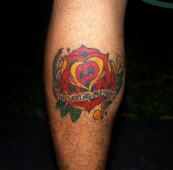 Loving Memory Red Rose Tattoo