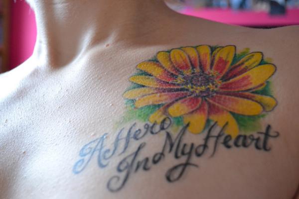 Memorial yellow Flower Tattoo