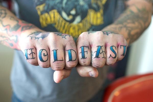 Hold Fast Knuckle Tattoo