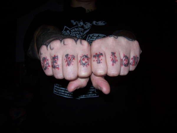Devotion Knuckle Tattoo
