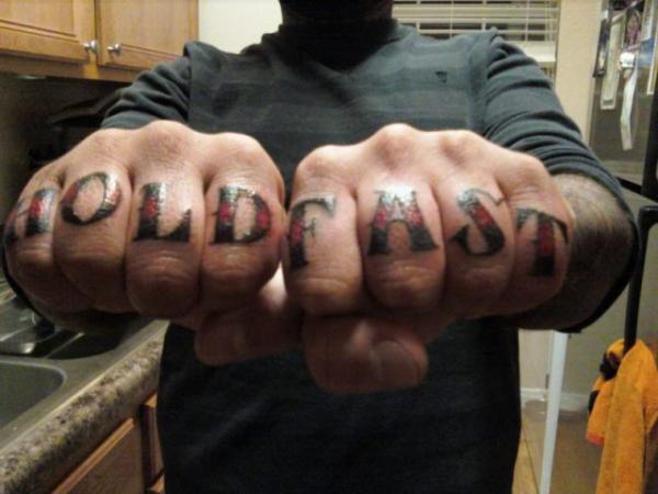 Hold Fast Knuckle Tattoo