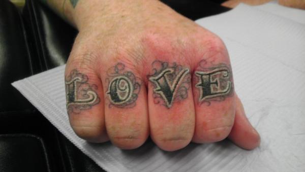 Love Knuckle Tattoo