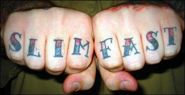 Slim Fast Knuckle Tattoo