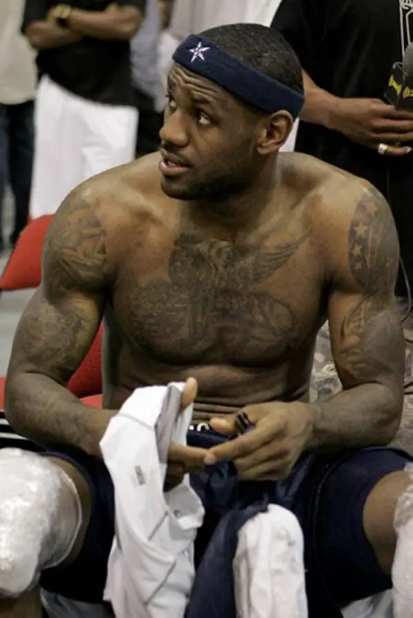 lebron james stomach tattoos