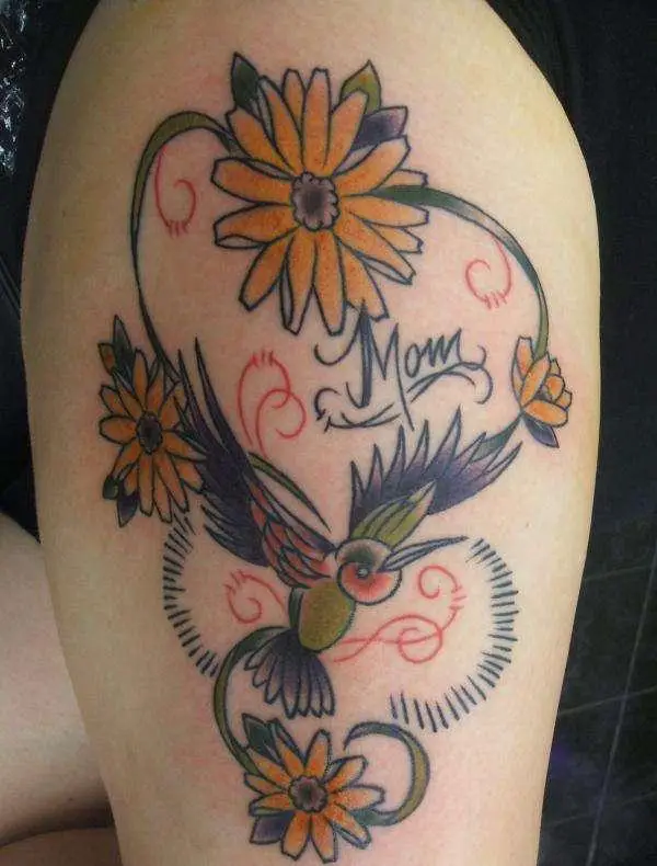 Mom Tattoo With Yellow Flowers