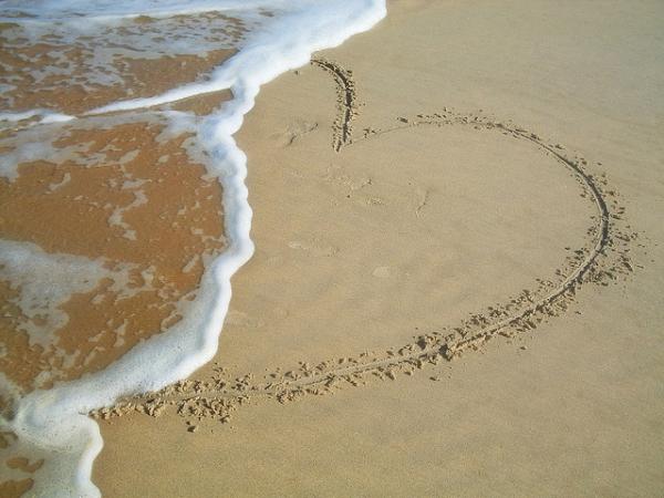 Broken Hearts On Beach
