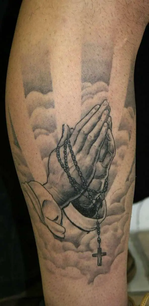Praying Hands With Rosary Beads