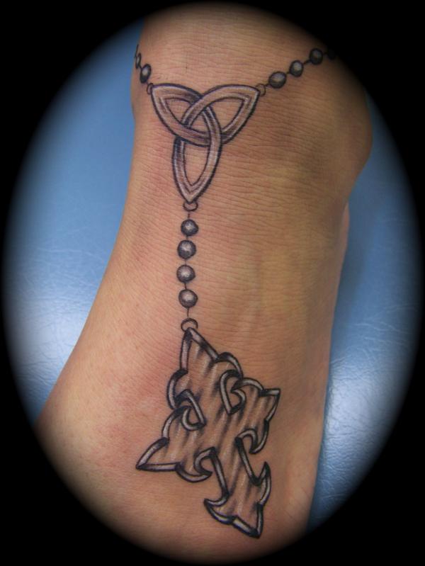 rosary bead tattoo on your footTikTok Search