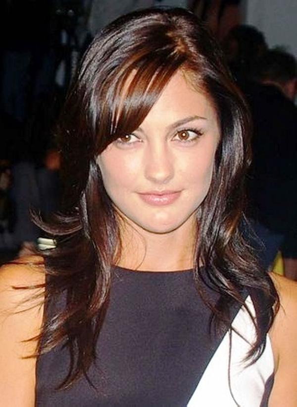 Long Brown Hair With Side Swept Bangs