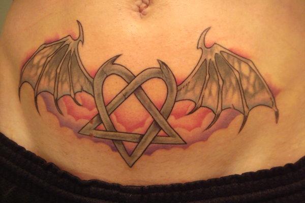 Devil Heart Belly Tattoo