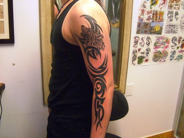 wolf tribal tattoos designs arm