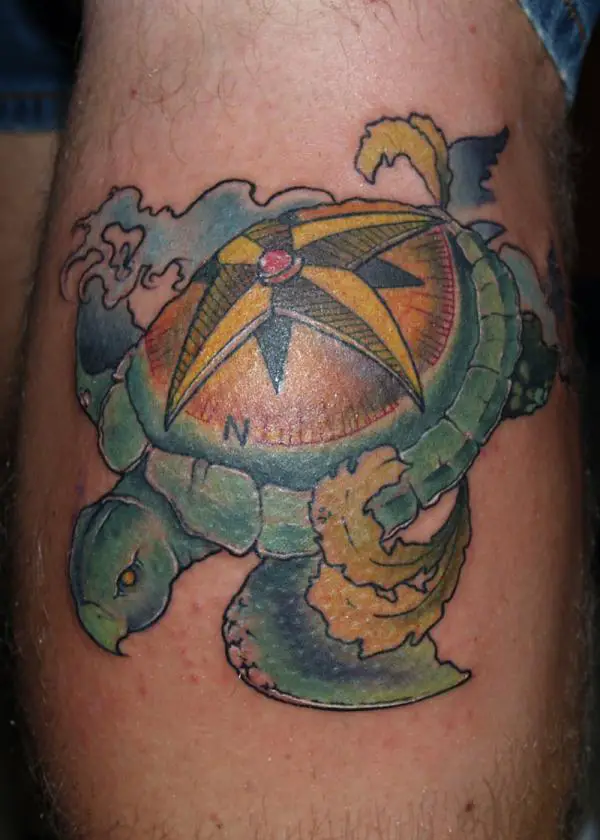 Turtle With Compass Rose