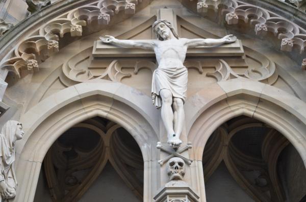 Jesus Above Skull And Cross Bones