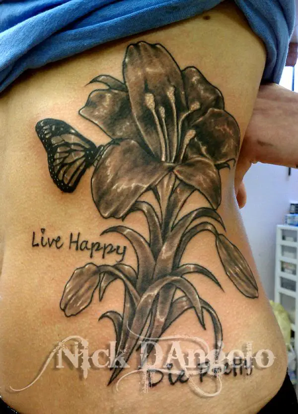 Flower Tattoo On Side