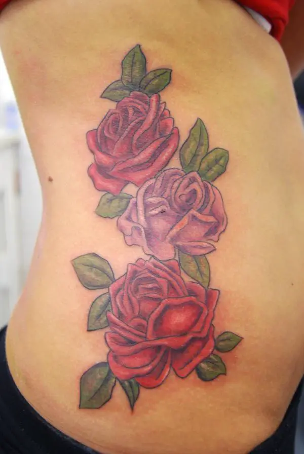 Roses On Side Tattoo
