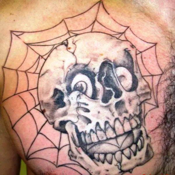 Custom Skull And Spider Web