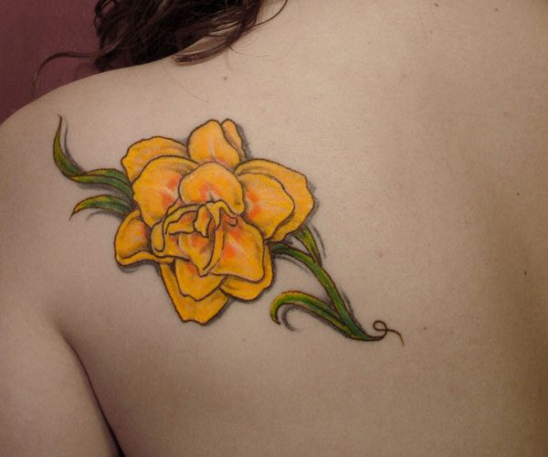 Snake and Daffodils By Kai at Pain and Wonder Athens GA  rtattoos