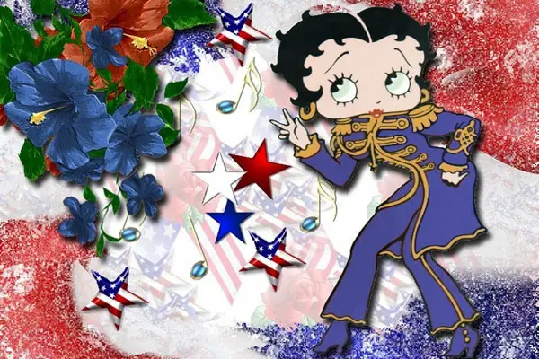 Betty Boop With Star And Flowers