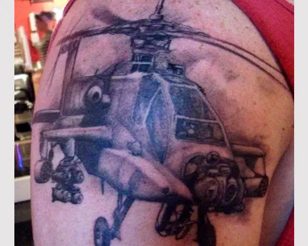 Apache Helicopter Tattoo