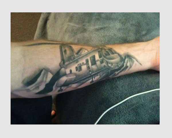 Helicopter Tattoo on Arm