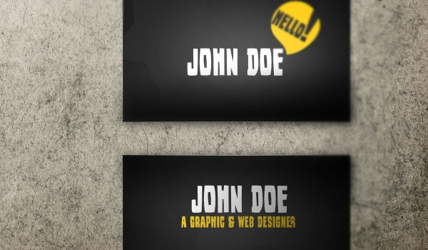 Yellow And Black Business Card