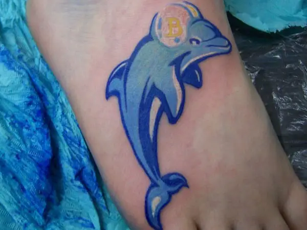 Foot Dolphin Tattoo