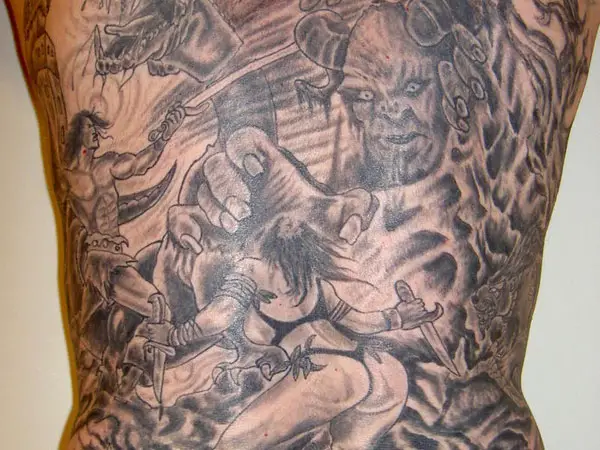 Full Body Tattoo In Progress