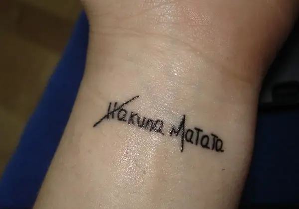 Matching hakuna matata symbol tattoo for best friends