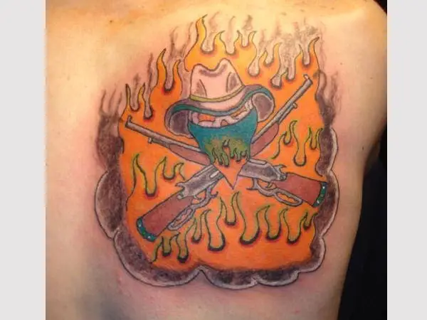 Flaming Outlaw Tattoo