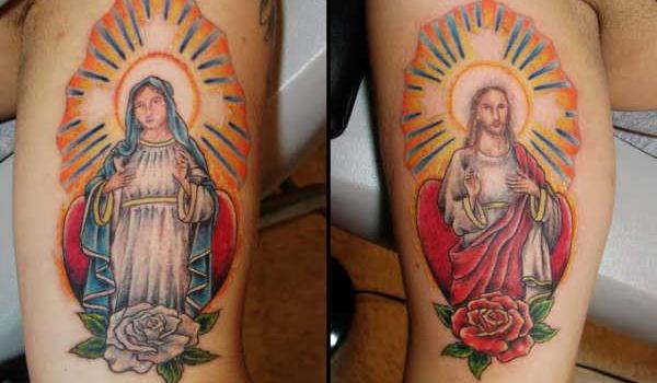 Virgin Mary Tattoo  Hand tattoos for guys Hand and finger tattoos Tattoos  for guys